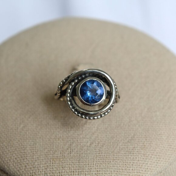 Or Paz PZ Israel Sterling Silver 925 Blue/Purple Fluorite Band Ring Size 8 - Picture 5 of 14